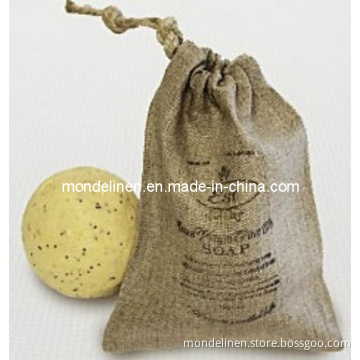100% Natural Linen Small Drawstring Bags for Gift